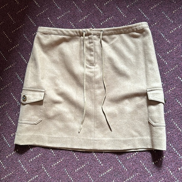 J. Crew tan wool business casual office  work mini skirt 6 - Picture 2 of 8